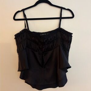 Lioness Black Ruffled Blouse
